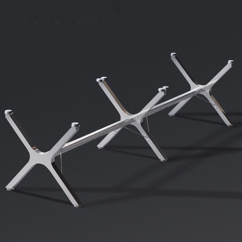 Steel Contemporary Rectangular Dining Table Glass Top Dining Table for Dining Room