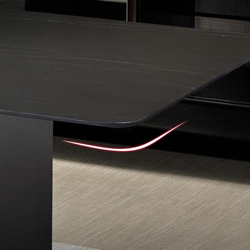 Rectangular Sintered Stone Dining Table Modern Furniture with Steel Base for Home