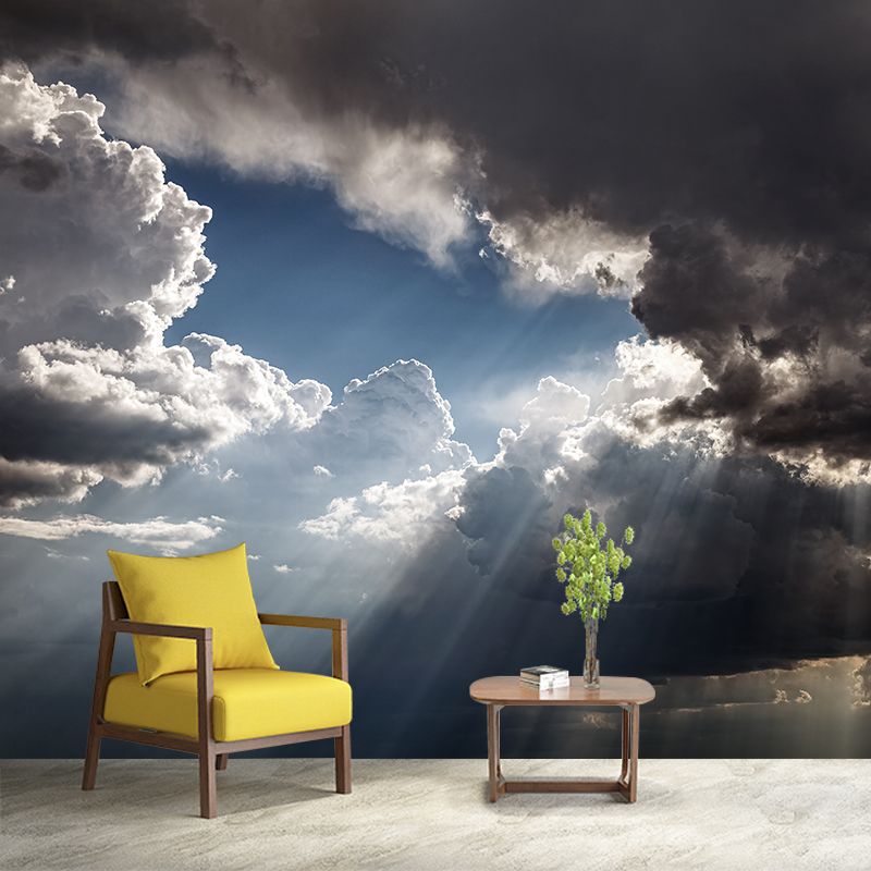 White Clounds Mural Wall Paper Home Decorations for Kitchen Livingroom Bedroom