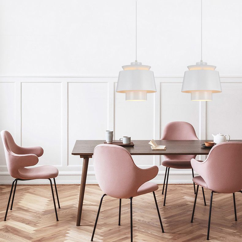 Post-Modern Flying Saucer Shape Pendant Light Metal 1 Light Suspension Light for Living Room