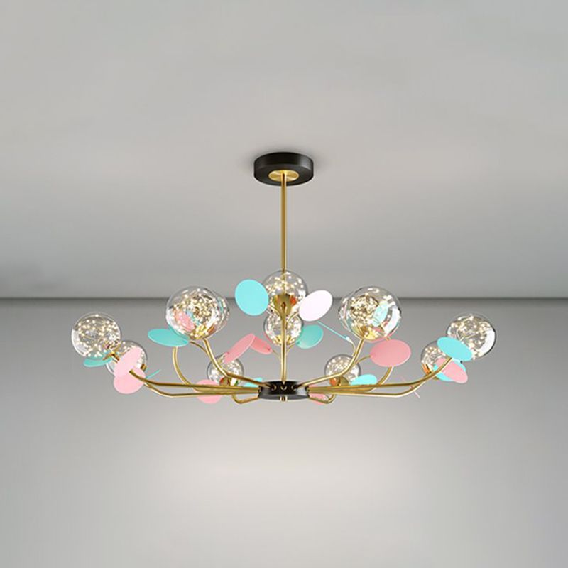 Lustre de forme sphérique Lumière de style moderne en verre multicert
