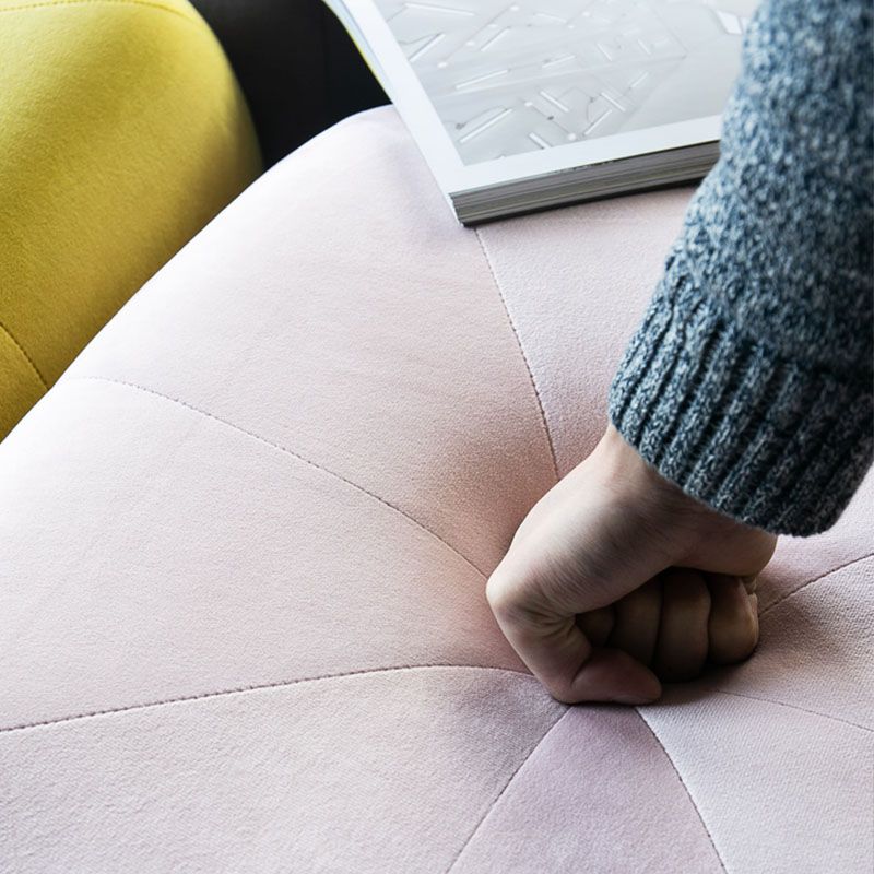 Contemporary Pouf Ottoman Velvet Upholstered Fade Resistant Solid Color Square Ottoman