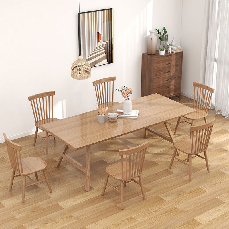 1/2/7 Pcs Pine Wood Modern Dining Room Set with Wooden Table and Chairs Dinette Set