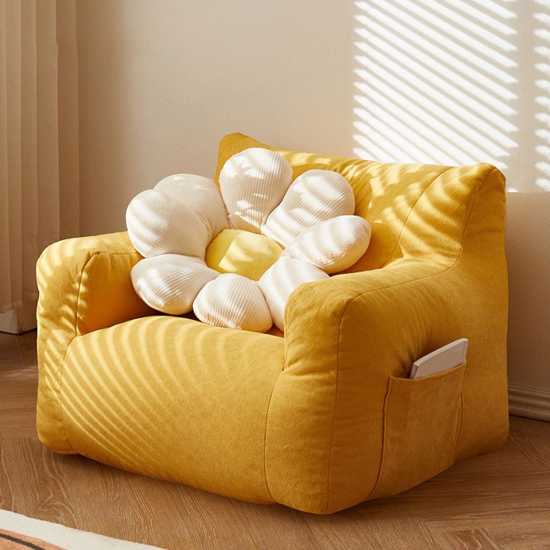 Contemporary Cotton Blend Square Arms Chair with Tight Back for Apartment