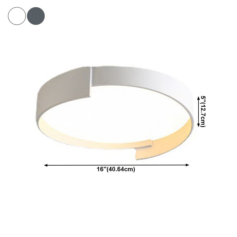 Modern Simplicity LED Ceiling Fixture Iron Circular Flush Mount with Acrylic Shade