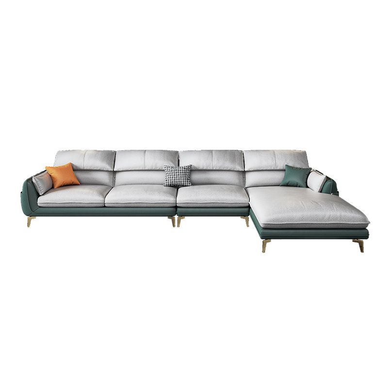 Scandinavian Faux Leather L-Shape Sectional with Storage for Living Room