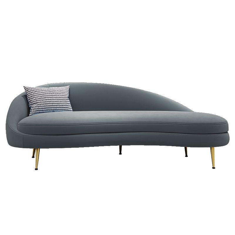 Sofá de terciopelo glamoroso 4 asientos curvos apretados 74.80 "W SOFA para sala de estar