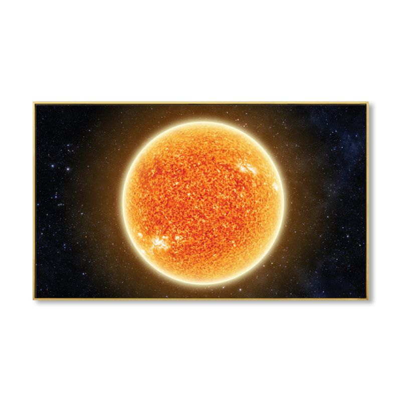 Planet Wall Art Kids Dreamy Cosmos Scenery Canvas Print in Dark Color for Nursery