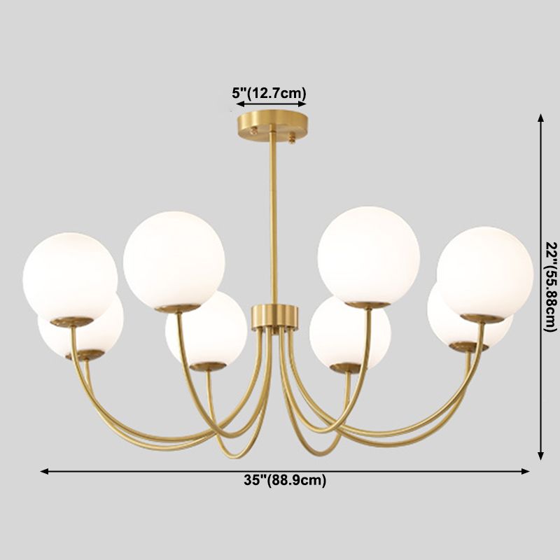 Luci multi -luci a sospensione a sospensione a sospensione a sospensione moderna lampadario a soffitto in vetro di latte