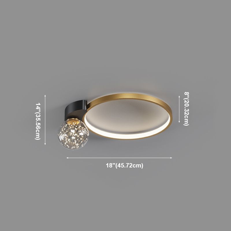 Einfachheit LED-Unterputzleuchte Moderne Deckenleuchte mit klarem Glasschirm für Schlafzimmer