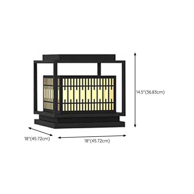 Outdoor Black Lights Waterproof Square Pillar Lamp for Garden