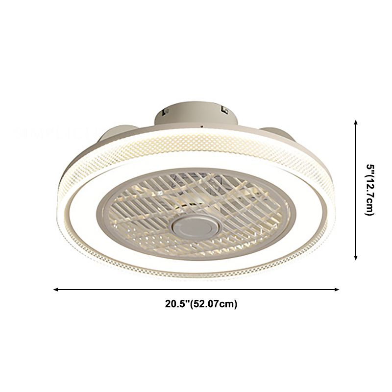 20 "runde Kasten Deckenlüftungslampe minimalistische weiße LED -Halbflush -Licht für Schlafzimmer