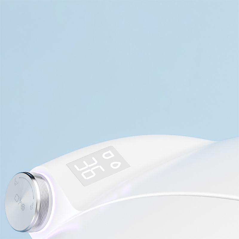 Contemporary Round White Heated Seat Warm Air Dryer Smart Toilet