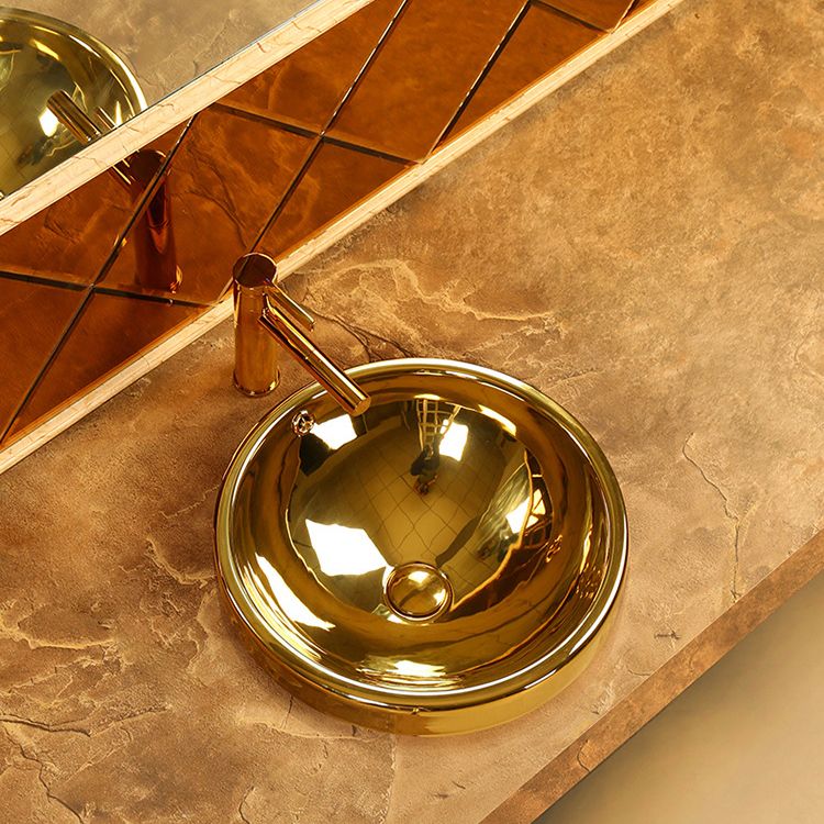 Modern Basin Sink Metal Rectangular with Overflow and Faucet Vessel Bathroom Sink