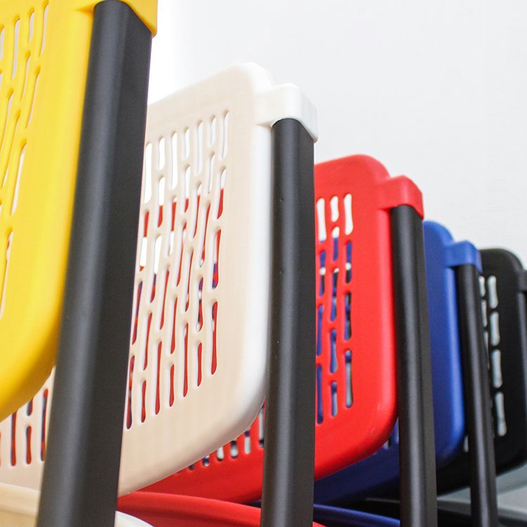 Armless Mid-Back Conference Chair Breathable Plastic Back and Seat Office Chair