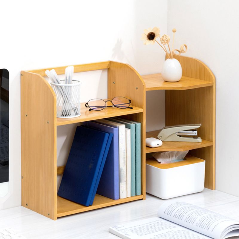 Modern Style Open Back Bookshelf Bamboo Bookcase with Shelves