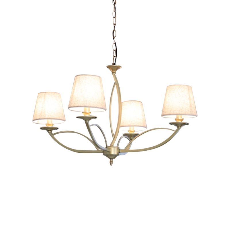 Swooping arm Metallic Kroonluchter verlichting Traditionele stijl 4/6/8 Hoofdkoppen Gekastkamer Suspensie Lamp in Wit/Green
