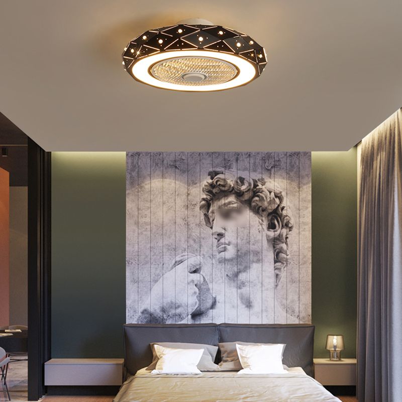 1 Light Ceiling Fan Light Modern Style Metal Ceiling Fan Light for Bedroom