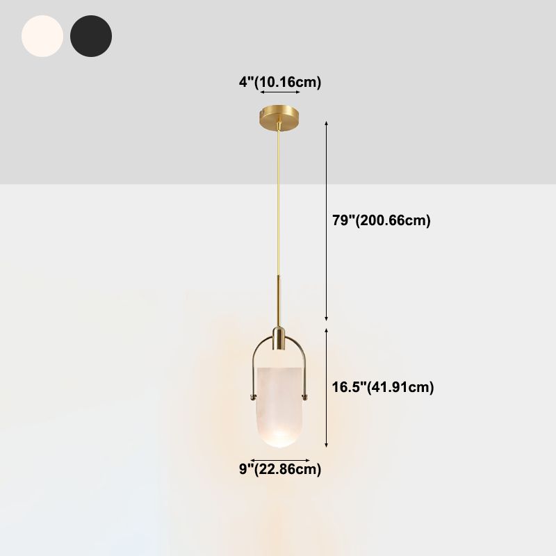 Bucket Shape Hanging Lighting Modern Style Glass 1 Light Pendant Lamp for Restaurant