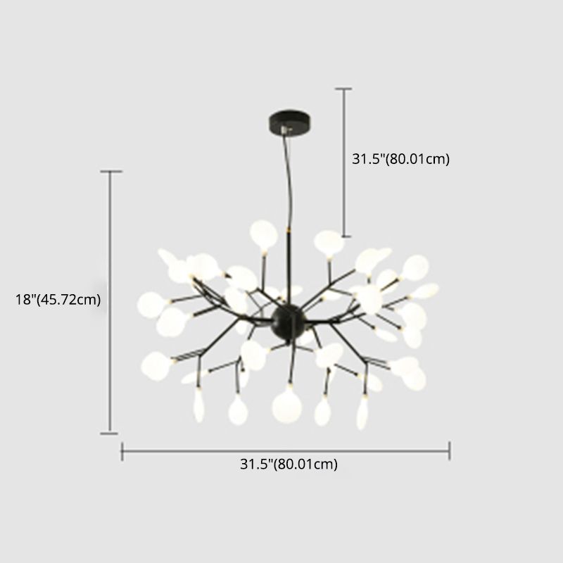 Round Pendant Lighting Fixtures Modern Chandeliers For Dining Room with Acrylic Shade