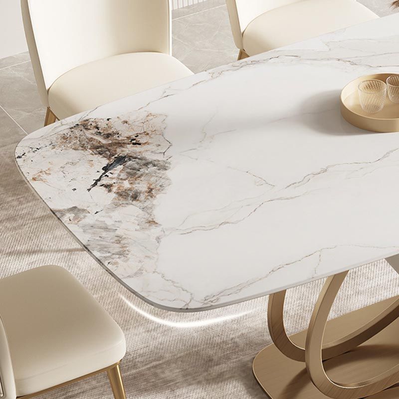 Glam Dining Furniture Set 1/4/5/6/7 Pcs Sintered Stone Dining Table and Chairs