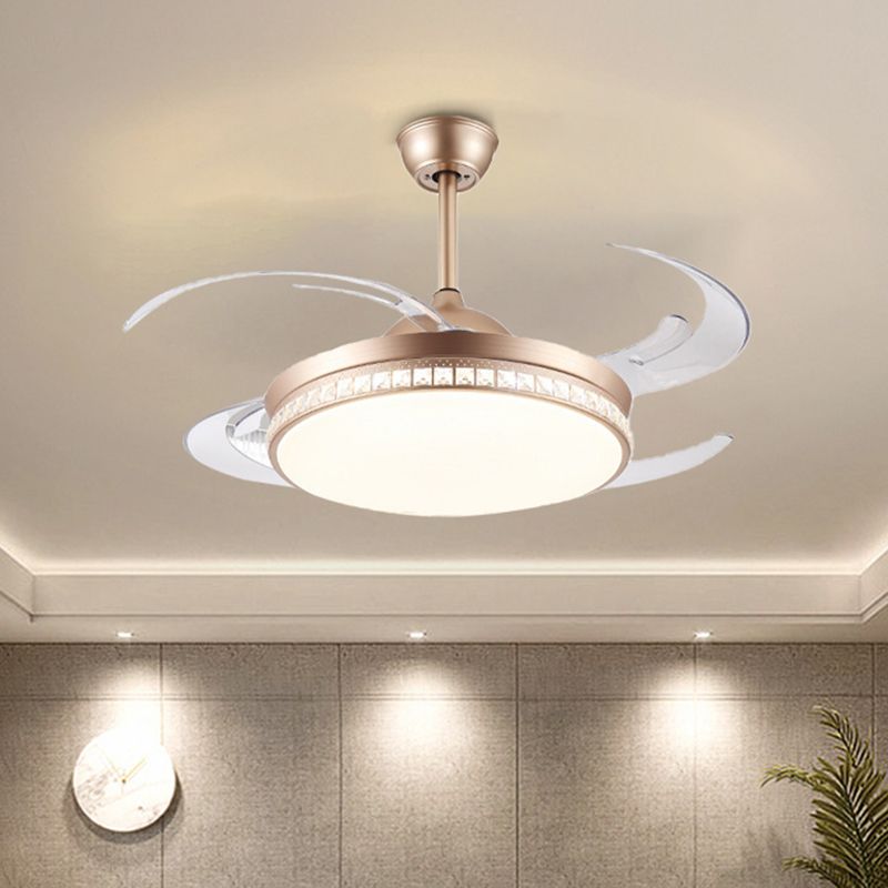 Contrôle intelligent Ventilateur de plafond rond lumière