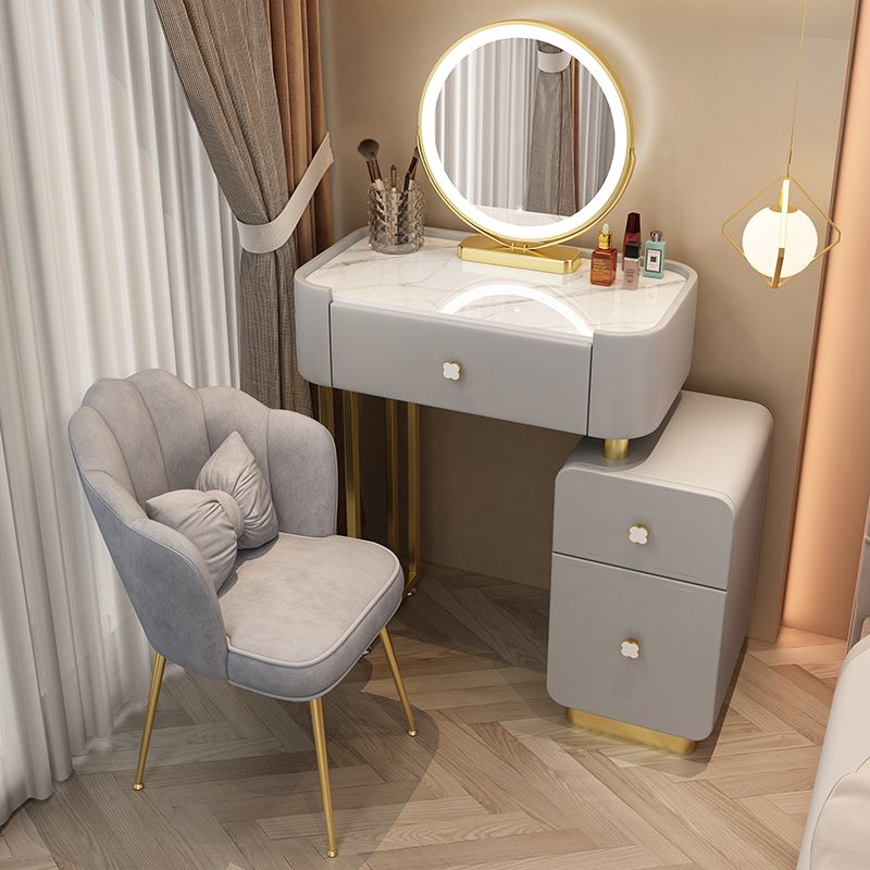 Modern Makeup Vanity Desk with 3 Drawers in Solid Wood Frame