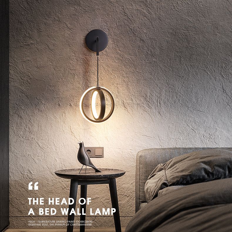 Ultramoderne ring wandbevestiging verlichting aluminium wand gemonteerd verlichtingsarmatuur voor woonkamer