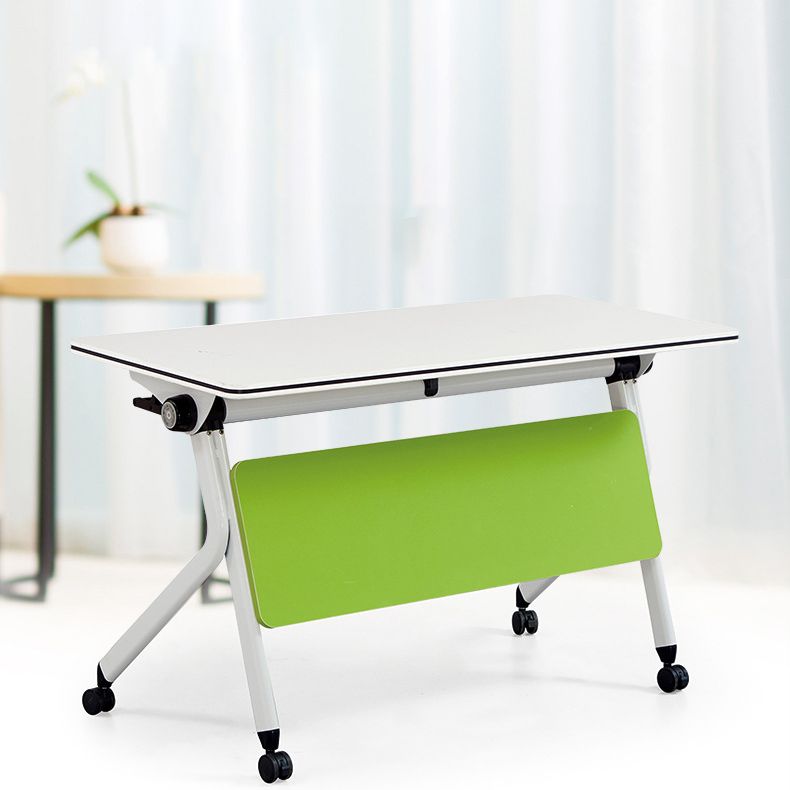 Contemporary Office Desk Rectangular Writing Desk with Caster Wheels