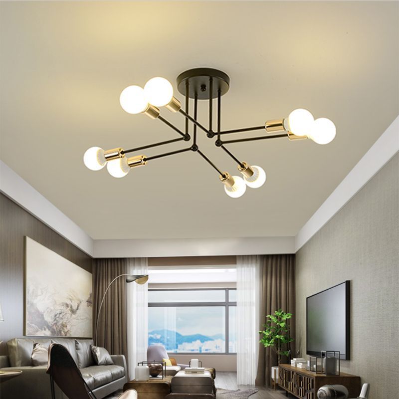 Metal Sputnik Shade Flush Ceiling Light Modern Multi-Lights Flush Mount Fixture