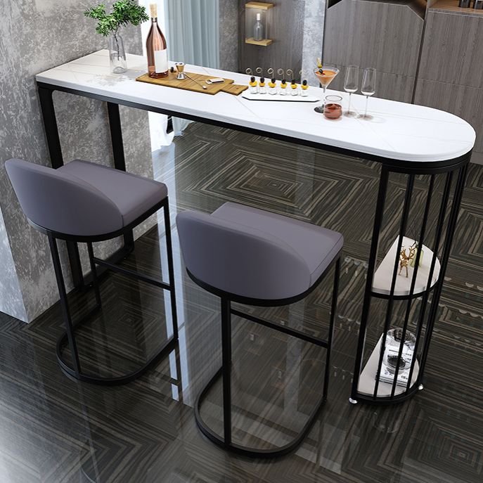 Table du comptoir supérieur en pierre blanche industrielle Tableau de 42 pouces pour le salon