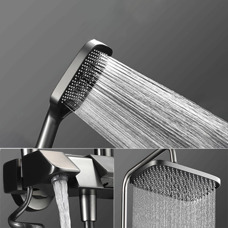 Contemporary Shower System Slide Bar Dual Shower Head Wall Mounted Shower Set