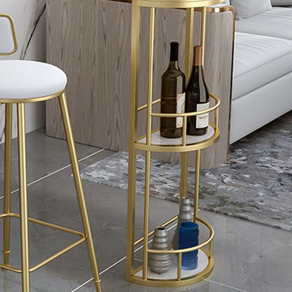 Glam Style Gold Iron Bar Table 41.3 "H TABLE DE BISTRO BISTRO BISTOIDE BLANC SPÉCIAL MARBRE H