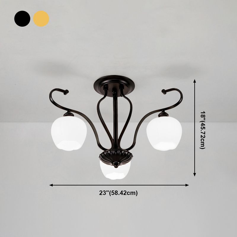 Decorative Sphere Flush Light Fixture Glass Flush Mount Lights for Living Room