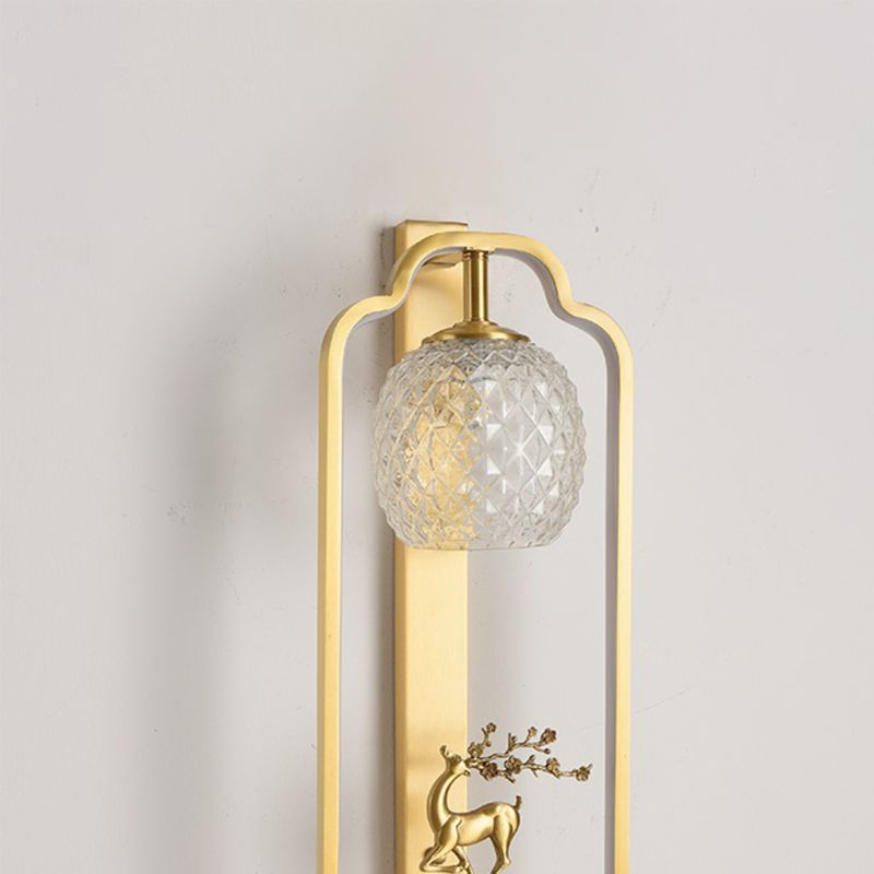 Light Luxury Wall Mount Light Copper Geometry Shape Wall Lamp for Bedroom