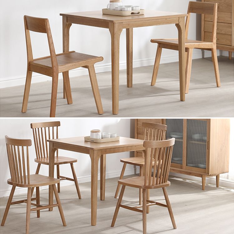 Table à manger carrée industrielle en bois table fixe avec chêne blanc