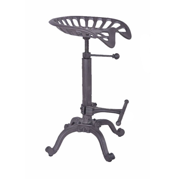 Single Modern Style Bar-stool with Swivel Adjustable Height Iron Footrest for Kitchen Bar