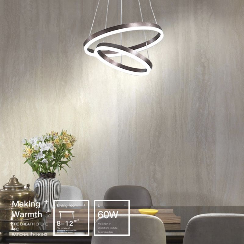 Zeitgenössische mehrschichtige Deckenhänge hängendes leichte geometrische Deckenleuchte für Esszimmer