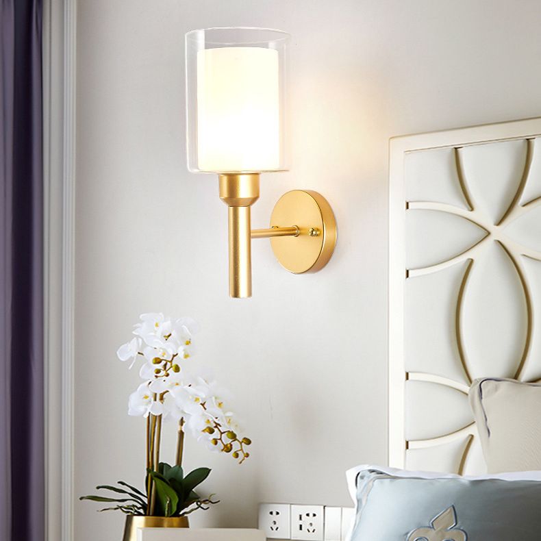 Lampada da parete in vetro di latte a 1 luce SCONCE INDUSTRIALE MONTRO MOLTO MOLTO LUCE PER CAMERA DA LETTA