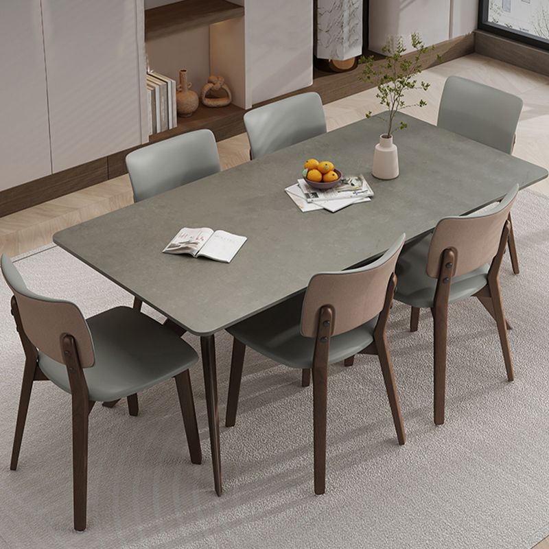 Rectangle Dining Table Set 1/4/5/7 Pieces Modern Gray Dinette Set for Home