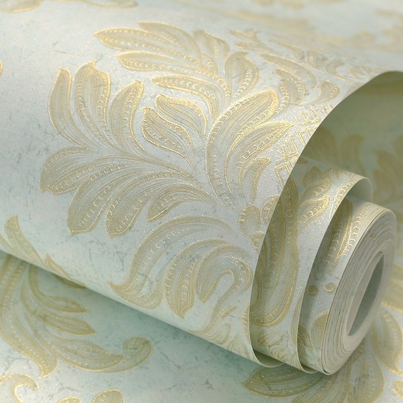 Papier peint damassé rétro en Satin, résistant à l'humidité, couleur douce, Art mural pour décoration de chambre à coucher