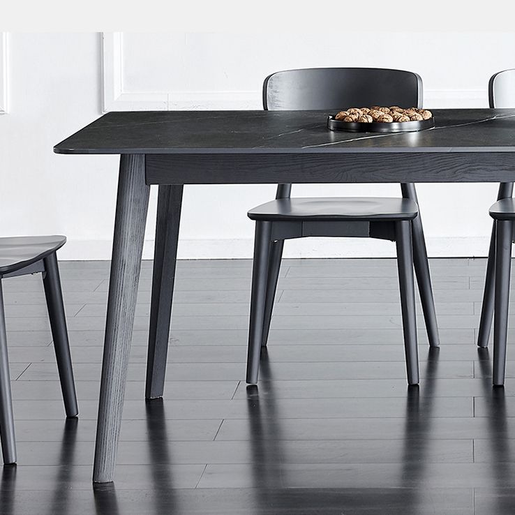 Industrial Rectangle Dining Table for Restaurant Sintered Stone Top Table with 4 Legs