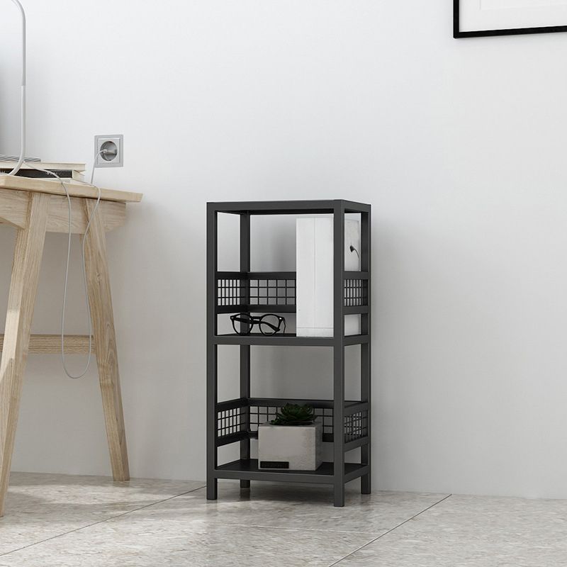 Modern Open Back Bookshelf Metal Shelf Bookcase for Living Room