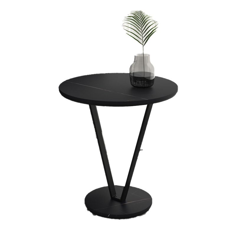 Minimalist Round Side End Table Abstract Slate Sofa Corner Table
