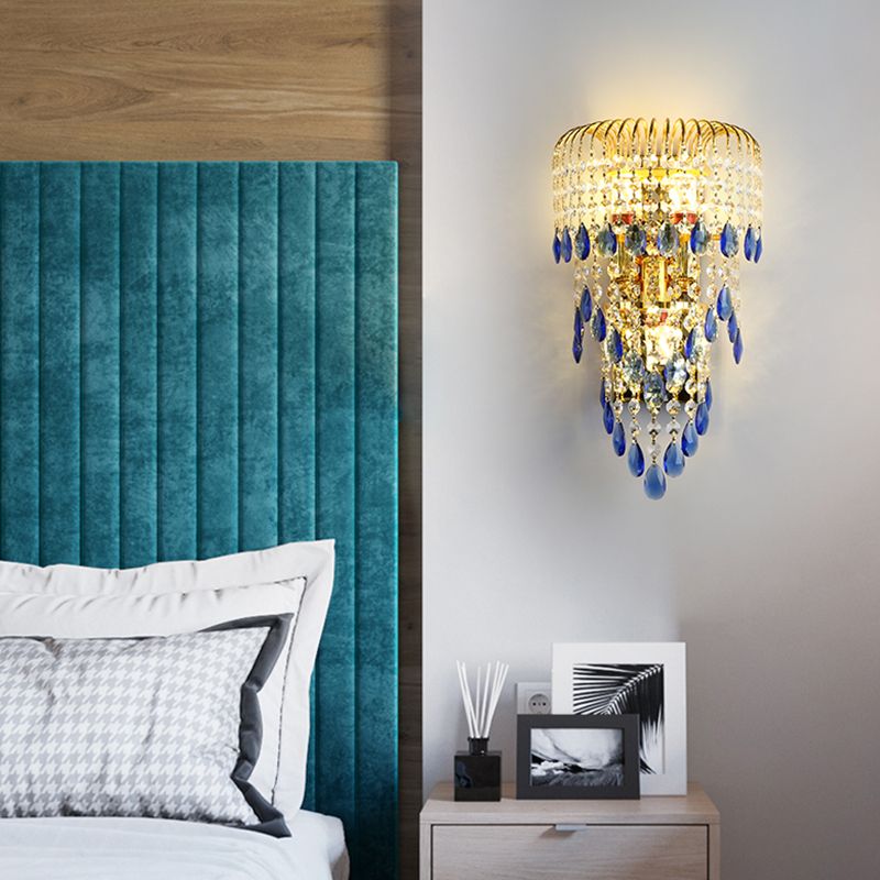 Crystal Unique Shape Wall Light Modern 3 Lights Wall Light Sconce
