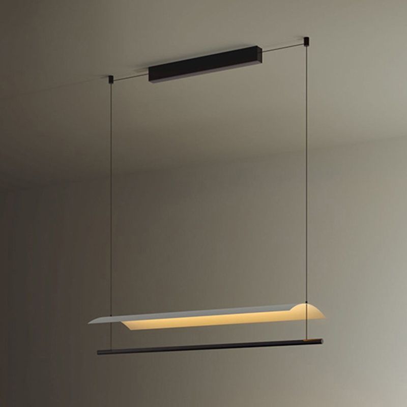 Square Shape Metal Island Pendants Modern Multi Lights Island Pendant Lights in Black