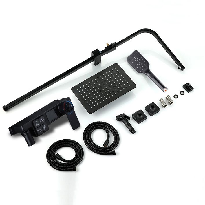 Modern Shower System Rectangle Spot Resist Handle Lever Wall Mounted Shower System