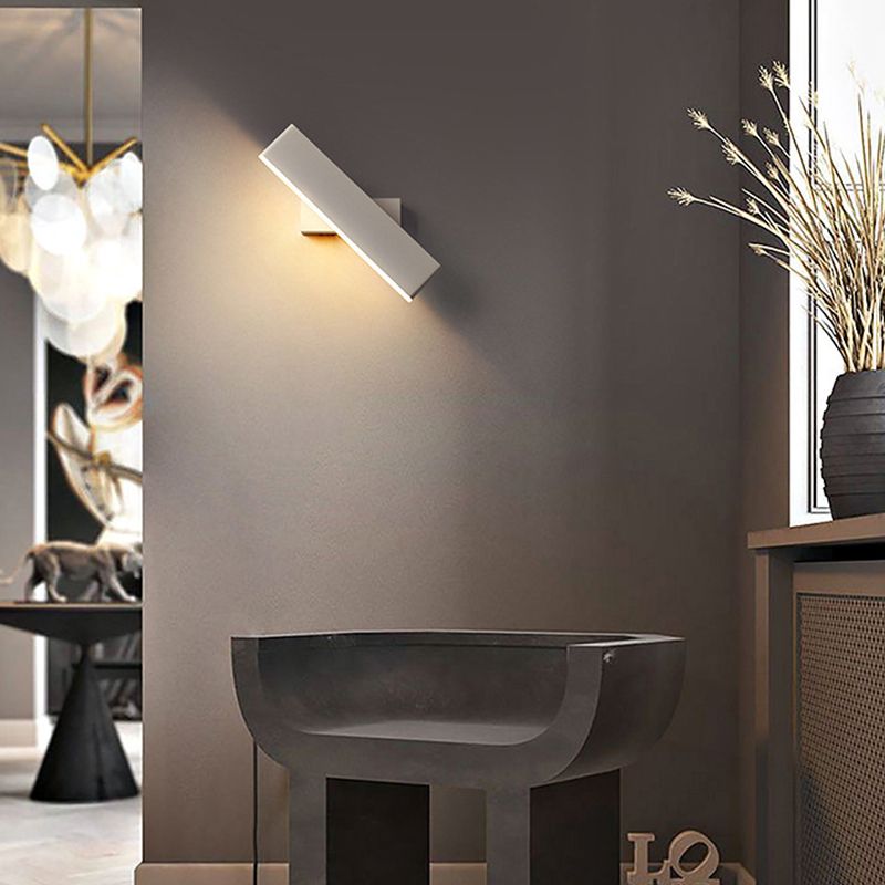 Rectangle Shape Metal Wall Light Modern Style Single Light Wall Mount Lighting