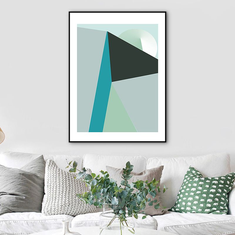 Pastel Color Geometric Canvas Abstract Modern Style Textured Wall Art Print for Hall