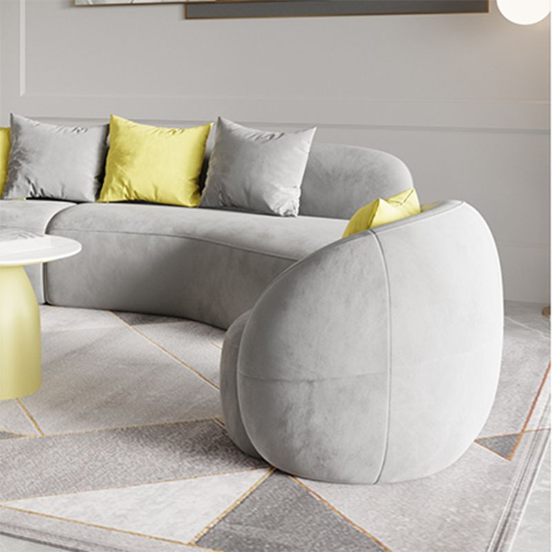 Modern Style Sofa Bed Even Back Armrest No Cushion Back Grey Sofa